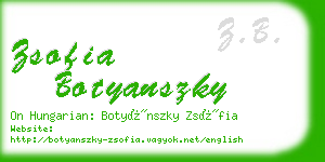 zsofia botyanszky business card